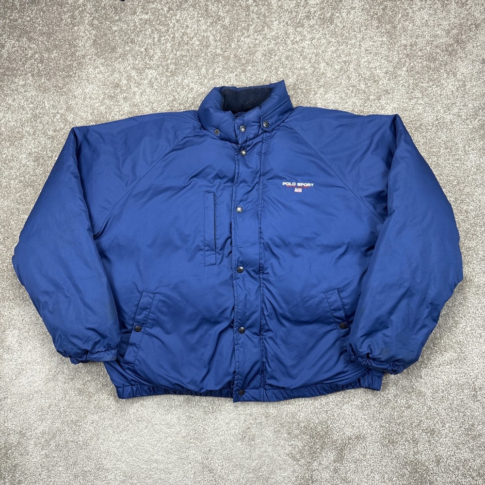 Vintage 90s‎ Polo Sport Ralph Lauren Blue Down Puffer Jacket XL